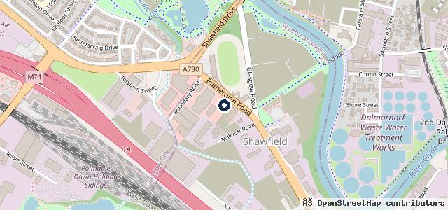 Map showing the location of Halfords - Glasgow Rutherglen
