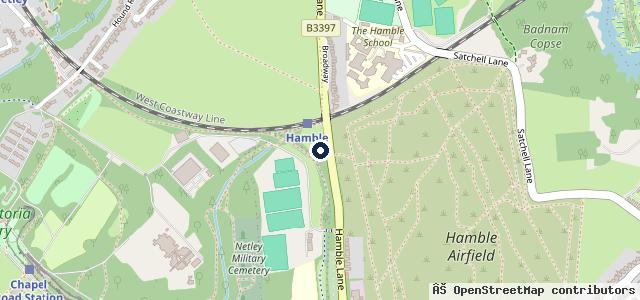 Map showing the location of Hamble Garage