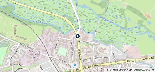 Map showing the location of Heritage of Dorchester Volkswagen