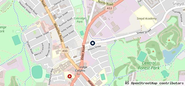 Map showing the location of Holdcroft Honda Cobridge