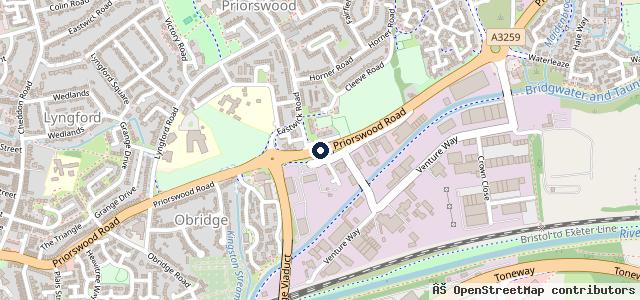 Map showing the location of Howards Peugeot Taunton
