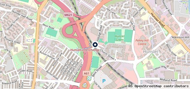 Map showing the location of Hunslet MOT Centre LTD