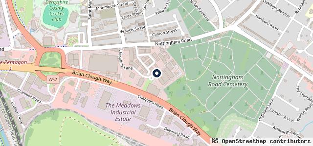 Map showing the location of Jd Motors Derby
