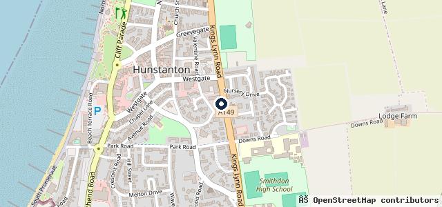 Map showing the location of K Brown Auto Repairs Hunstanton