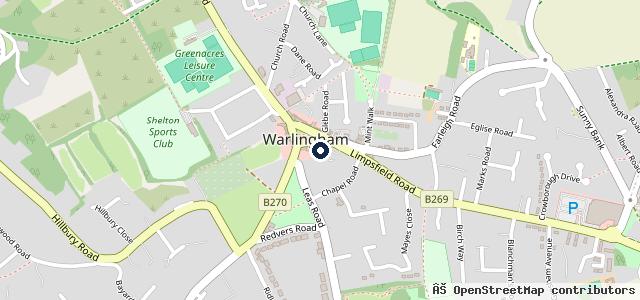 Map showing the location of Ken's Autos Warlingham