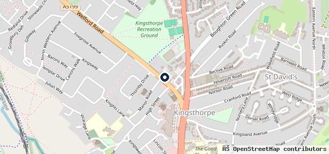 Map showing the location of Kingsthorpe Motor Company