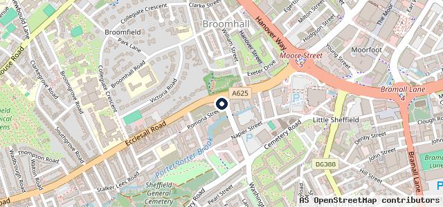 Map showing the location of Kwik Fit - Sheffield - Ecclesall Road
