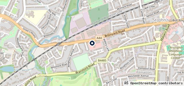 Map showing the location of Listers Volkswagen Worcester
