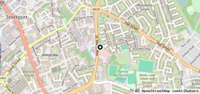 Map showing the location of Lookers Škoda Stockport