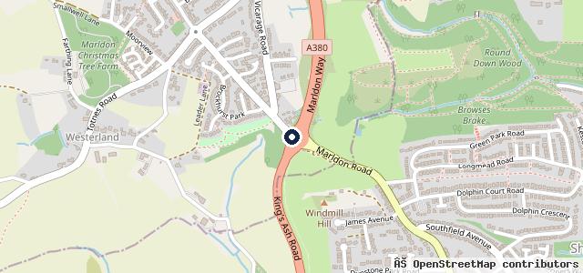 Map showing the location of Marldon Service Station