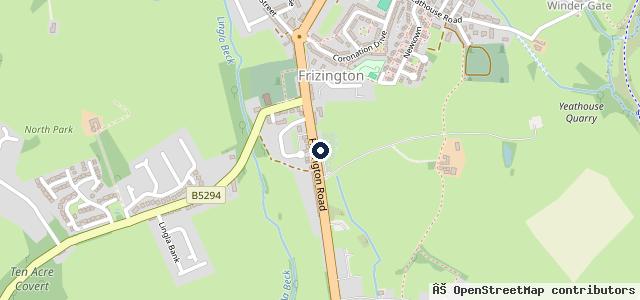 Map showing the location of Mill Garage Frizington