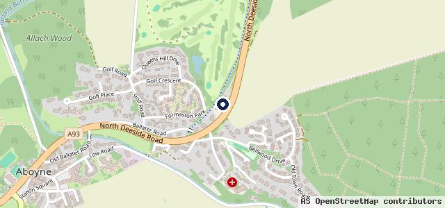 Map showing the location of Aboyne Service Station