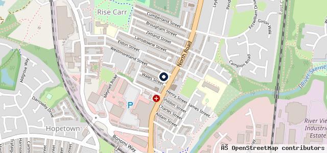 Map showing the location of North Road Garage