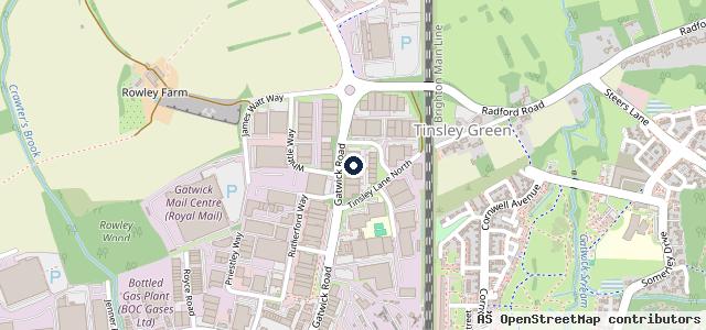 Map showing the location of ATS Euromaster Crawley