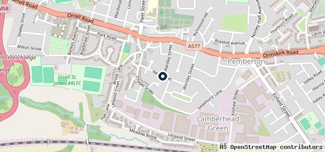 Map showing the location of Pemberton MOT Centre