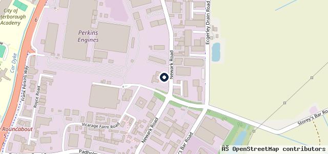 Map showing the location of MOT Test Centre Peterborough