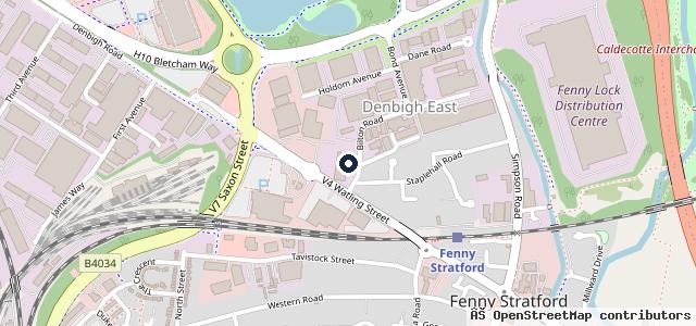Map showing the location of Perrys Milton Keynes Peugeot