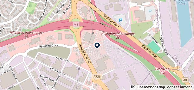 Map showing the location of Peter Vardy CARZ Glasgow