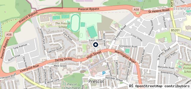 Map showing the location of Prescot Car Centre - MOT’s, Servicing, Repairs, Tyres, Air-con Services, Diagnostic And More