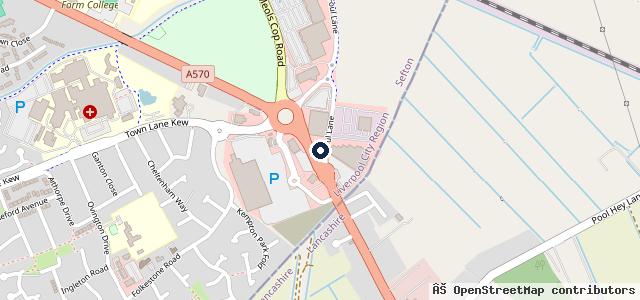 Map showing the location of Protyre Southport