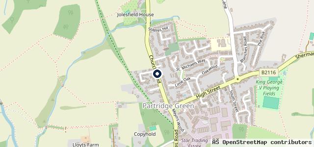 Map showing the location of Prettys Garage