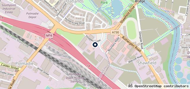 Map showing the location of Cambus MOT (Shawfield) Ltd