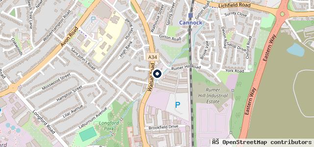 Map showing the location of Shorade Cannock