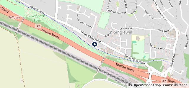 Map showing the location of Singlewell Service Centre