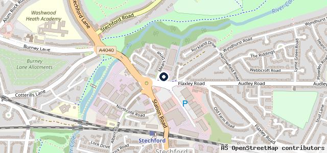 Map showing the location of Flaxley Tyres Birmingham