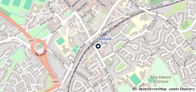Map showing the location of St John Street Garage