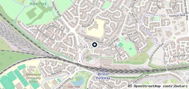 Map showing the location of Stoke Gifford Garage
