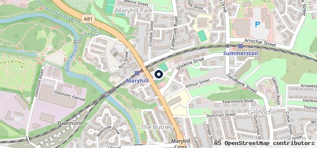 Map showing the location of Summerston MOT Centre