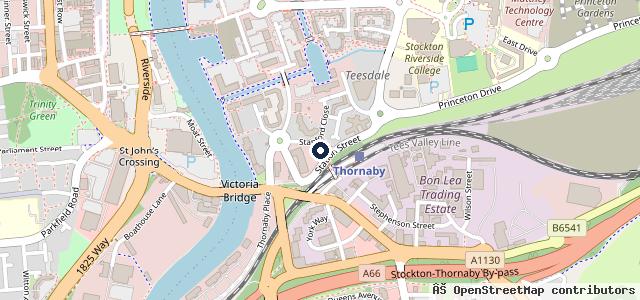 Map showing the location of Teesdale Tyre & Auto Care (Stockton)