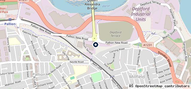 Map showing the location of Thirkell's Garages