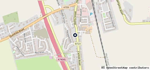 Map showing the location of Toll Bar Garage