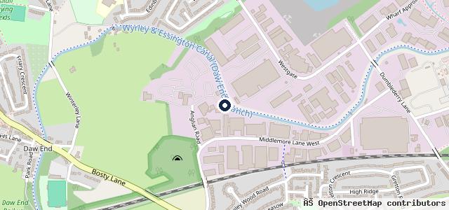 Map showing the location of Aldridge Motor Bodies