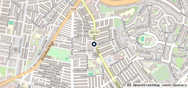 Map showing the location of Troy Autopoint Harehills Vehicle Repair Leeds