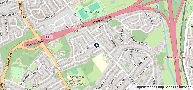 Map showing the location of Uplands Service Station