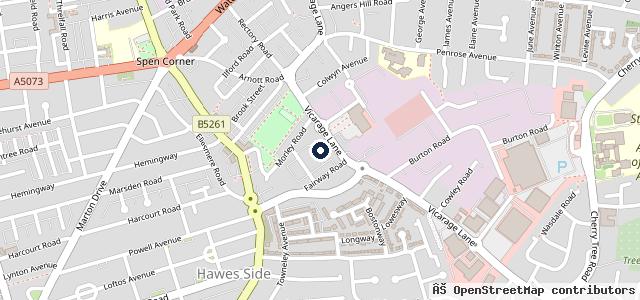 Map showing the location of Vicarage Lane Garage