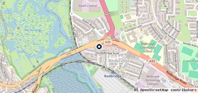 Map showing the location of West Way Southampton