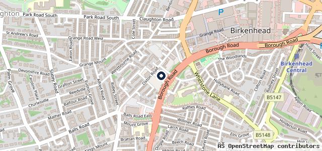 Map showing the location of Wirral Car Valeting