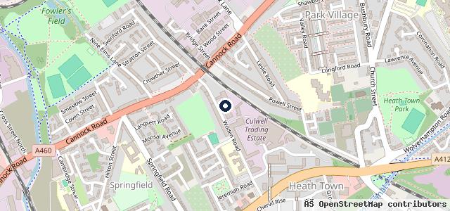 Map showing the location of Woden Road Mot Station