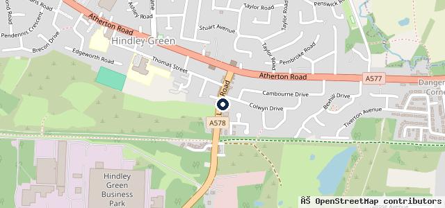 Map showing the location of Hindley Green Service Station Ltd