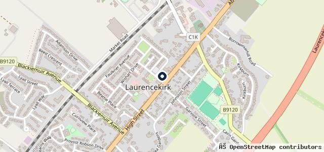 Map showing the location of Central Garage Laurencekirk