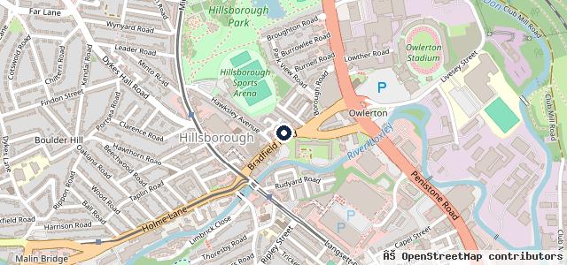Map showing the location of Halfords Autocentre Sheffield (Hillsborough)