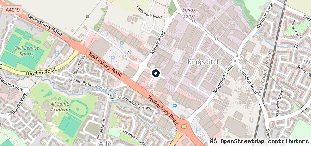 Map showing the location of Broughtons of Cheltenham