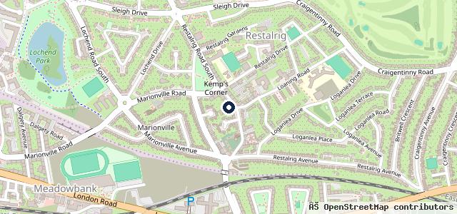 Map showing the location of Thompson’s Motors
