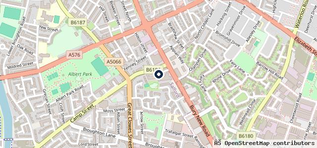 Map showing the location of CBS Autos and Grove Street Test Centre