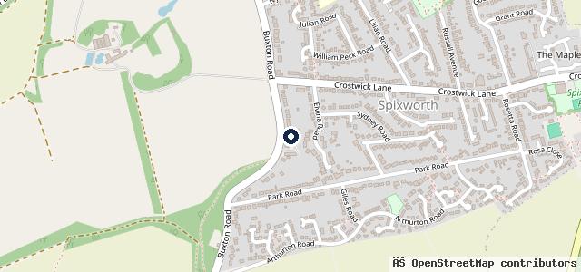 Map showing the location of Spixworth Mot Bay.