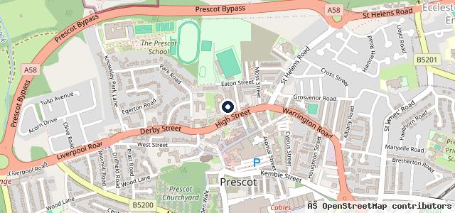 Map showing the location of Prescot Car Centre - MOT’s, Servicing, Repairs, Tyres, Air-con Services, Diagnostic And More